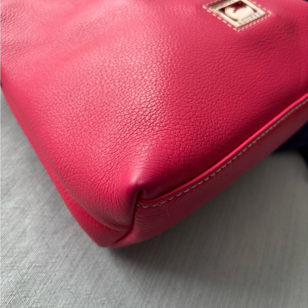 Dooney & Bourke Raspberry Hot Pink Leather Small Crossbody Satchel strap - Picture 7 of 16